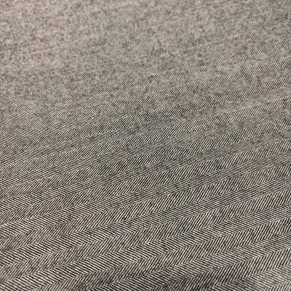 Gray Wool Herringbone Fabric 2.25 Yards 60 Wide Suiting No Flaws